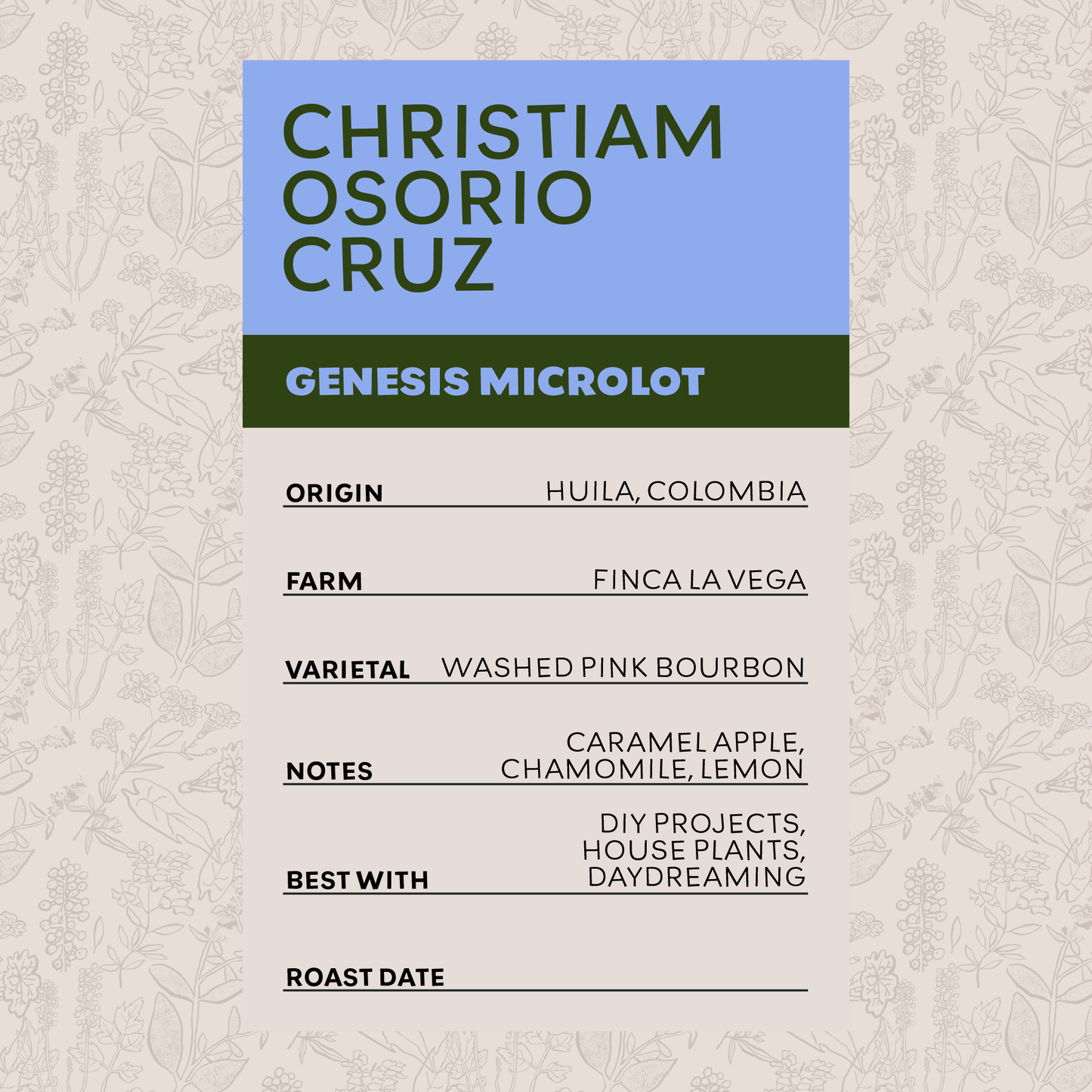 Christiam Osorio Cruz - Genesis Microlot