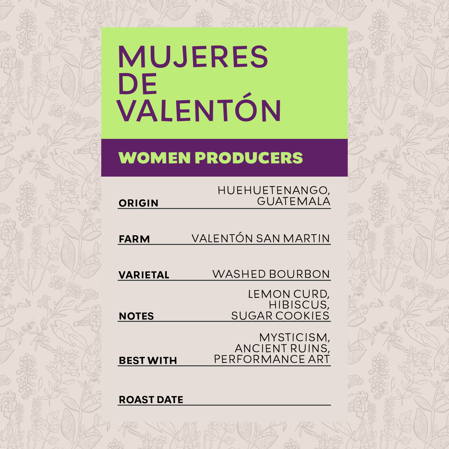 Mujeres de Valenton - Women Producers Microlot